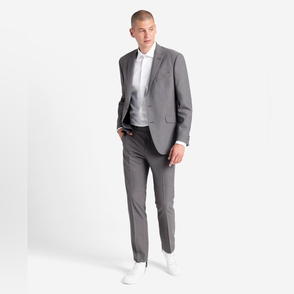 NEW Kenneth Cole NY Mens 2 Piece Suit Slim Fit Wool Stripe 38R W32 42S W36 NWT